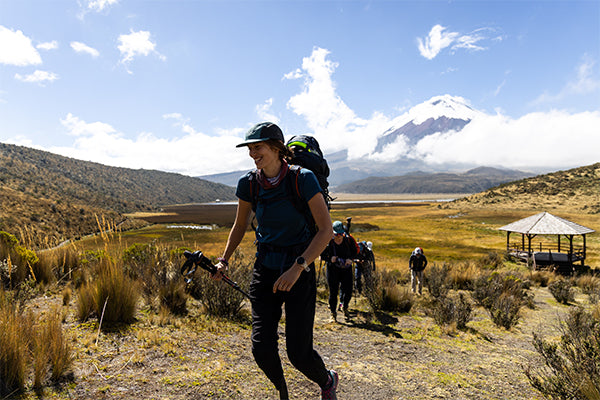 Bri Daniels with Cotopaxi in the background
