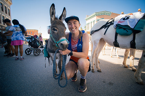 Lea Mulligan with a Burro