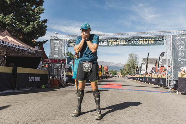 Jeff Beecham at the Leadville 100 finish line