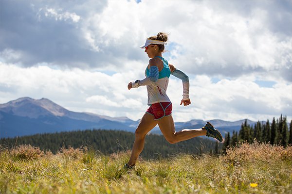 Kristina Pattison running in La Sportiva gear