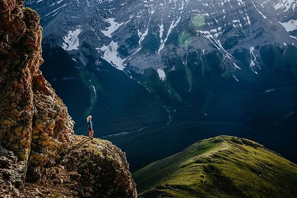 Kylee Toth observing mountain vista