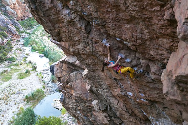 Paige Claassen sport climbing in South Africa