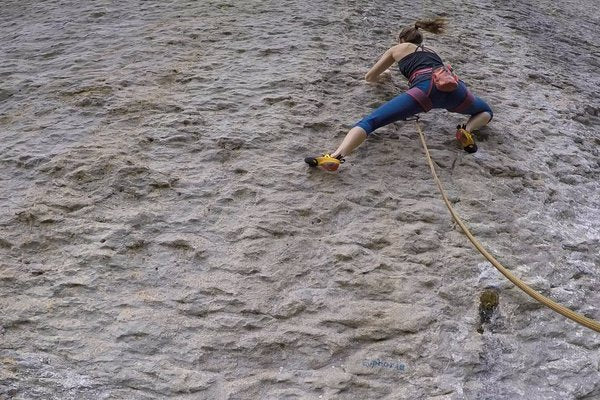 Paige Claassen climbing outside