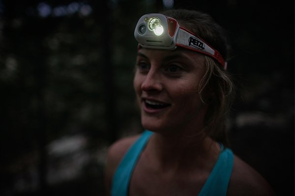 Clare Gallagher with headlamp