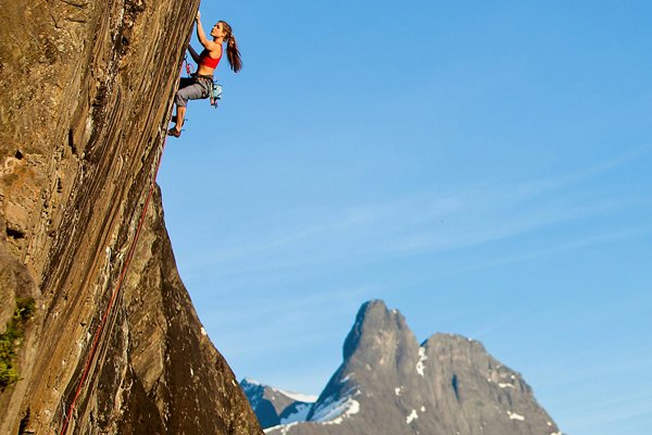Rannveig Aamodt climbing in Romsdal