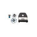 The La Sportiva Ratchet 4 Bt (Spectre/Sparkle) set includes a small screw, two T-nuts, and a black-and-silver Buckle Peg Receiver bracket, all made for Sparkle ski boots and displayed on a white background.