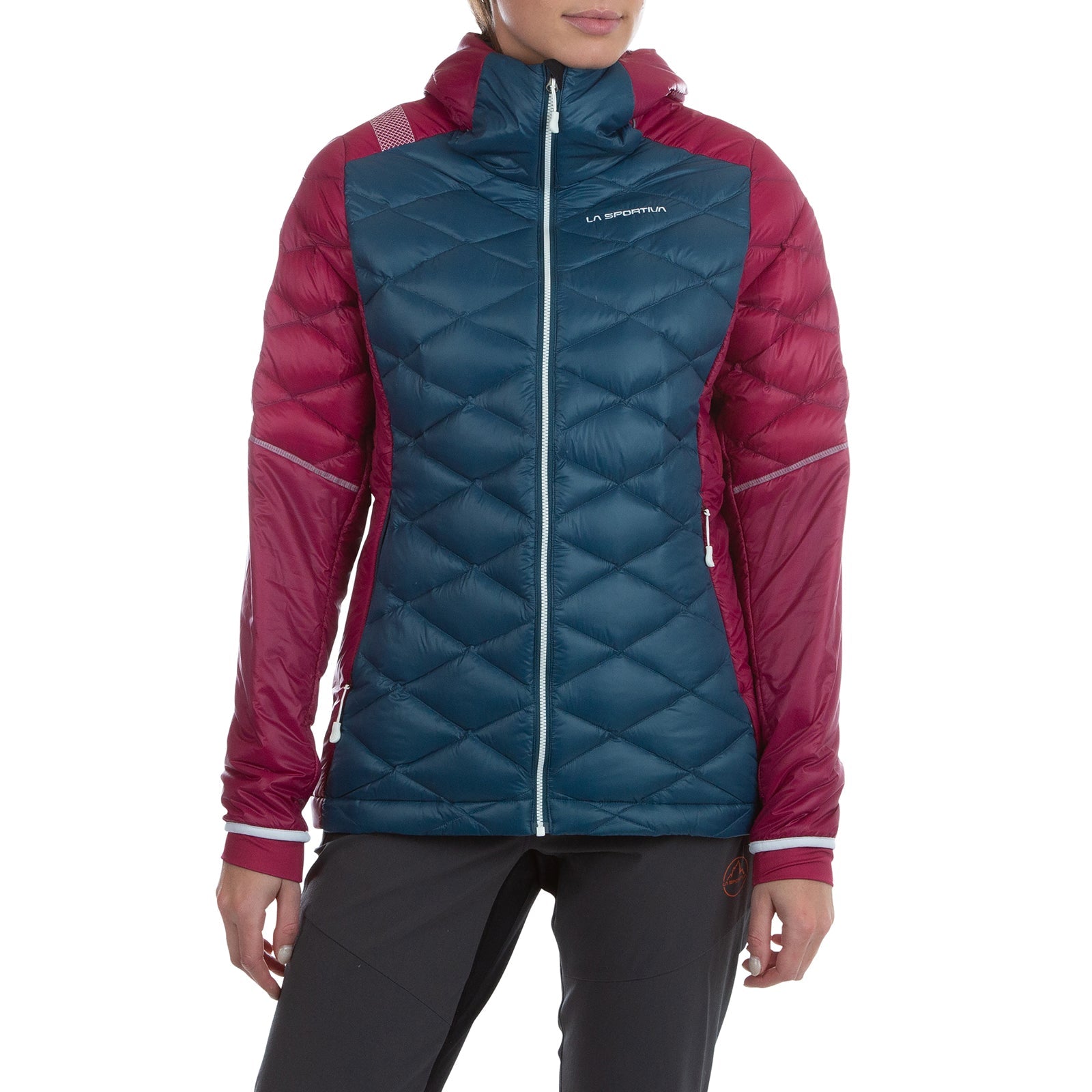 Aiguille Down Jacket Women's Storm Blue/Red Plum