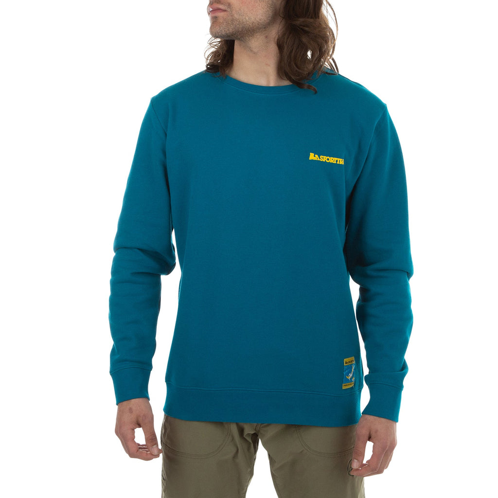 Climbing On The Moon Sweatshirt Men's (2025) Turchese/Giallo Alt View #1
