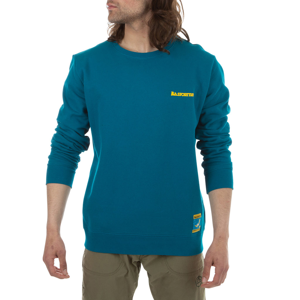 Climbing On The Moon Sweatshirt Men's (2025) Turchese/Giallo Alt View #3
