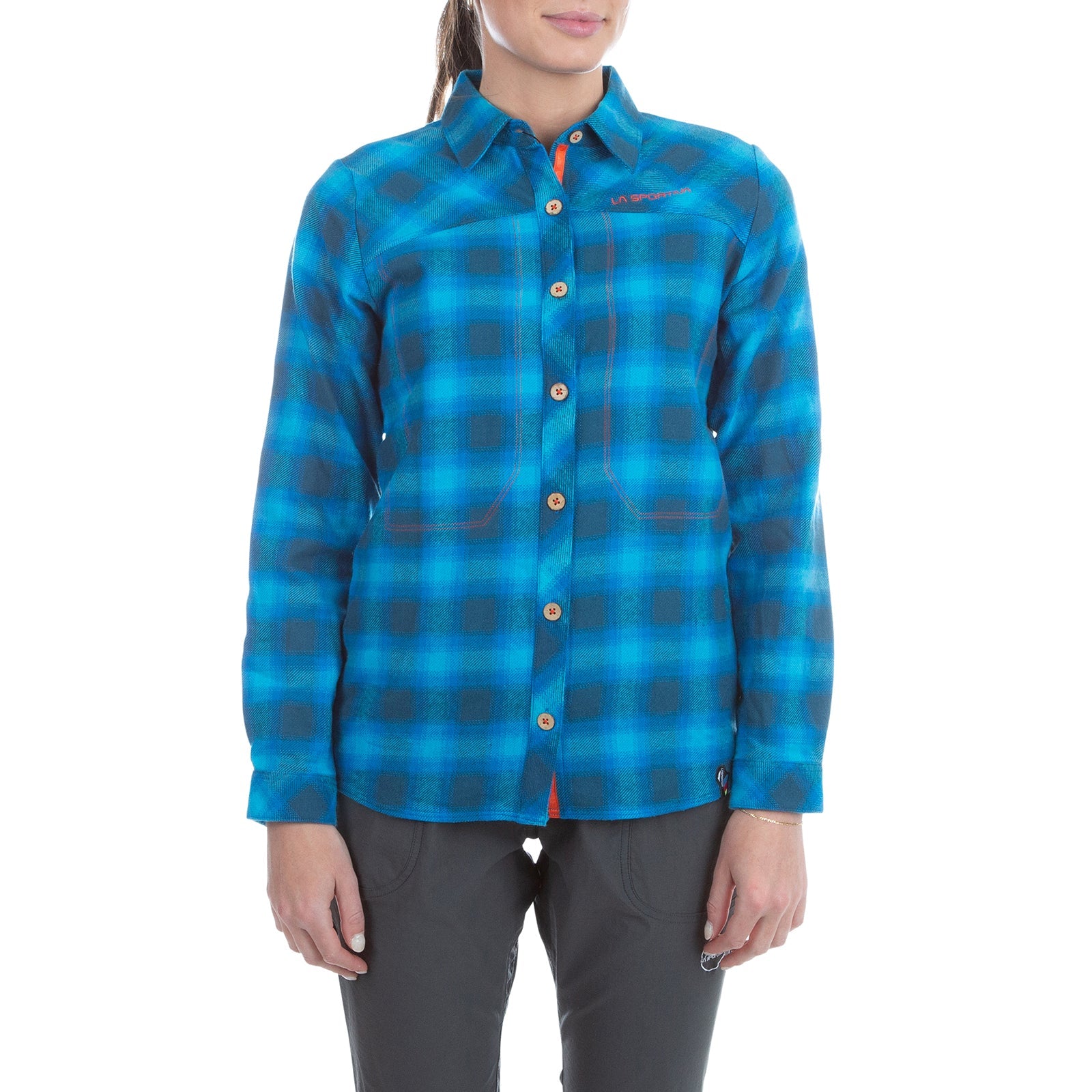 Chemise à carreaux Rambler pour femme (2024) Storm Blue/Cherry Tomato