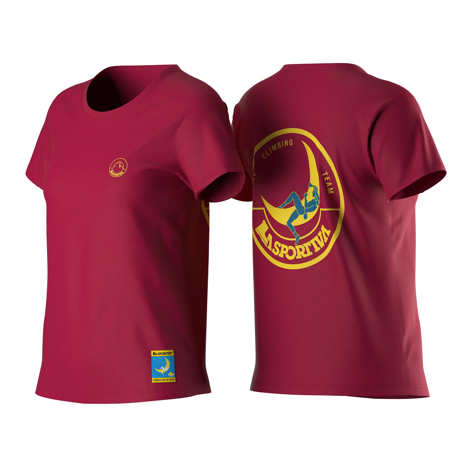 Climbing On The Moon T-Shirt Women's (2025) Fucsia/Giallo Alt View #5
