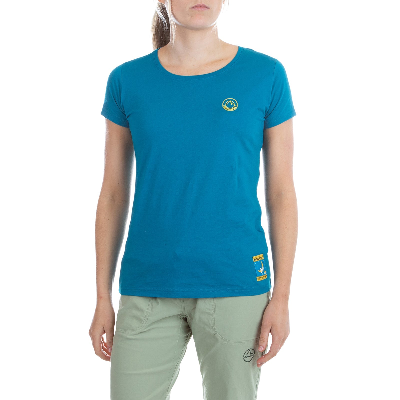 Climbing On The Moon T-Shirt Women's (2025) Turchese/Giallo