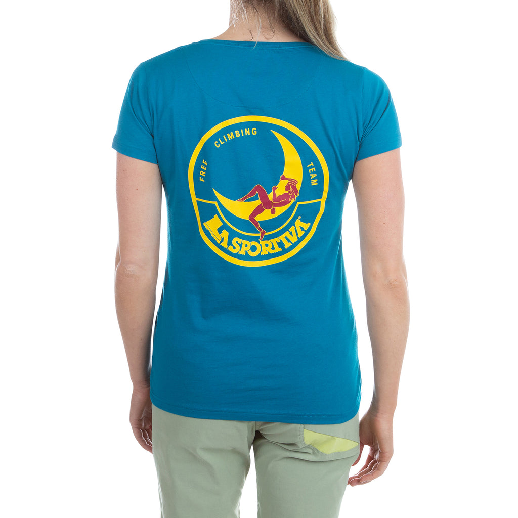 T-shirt d'escalade femme "Sur la lune" (2025) Turquese/Giallo Alt View #2
