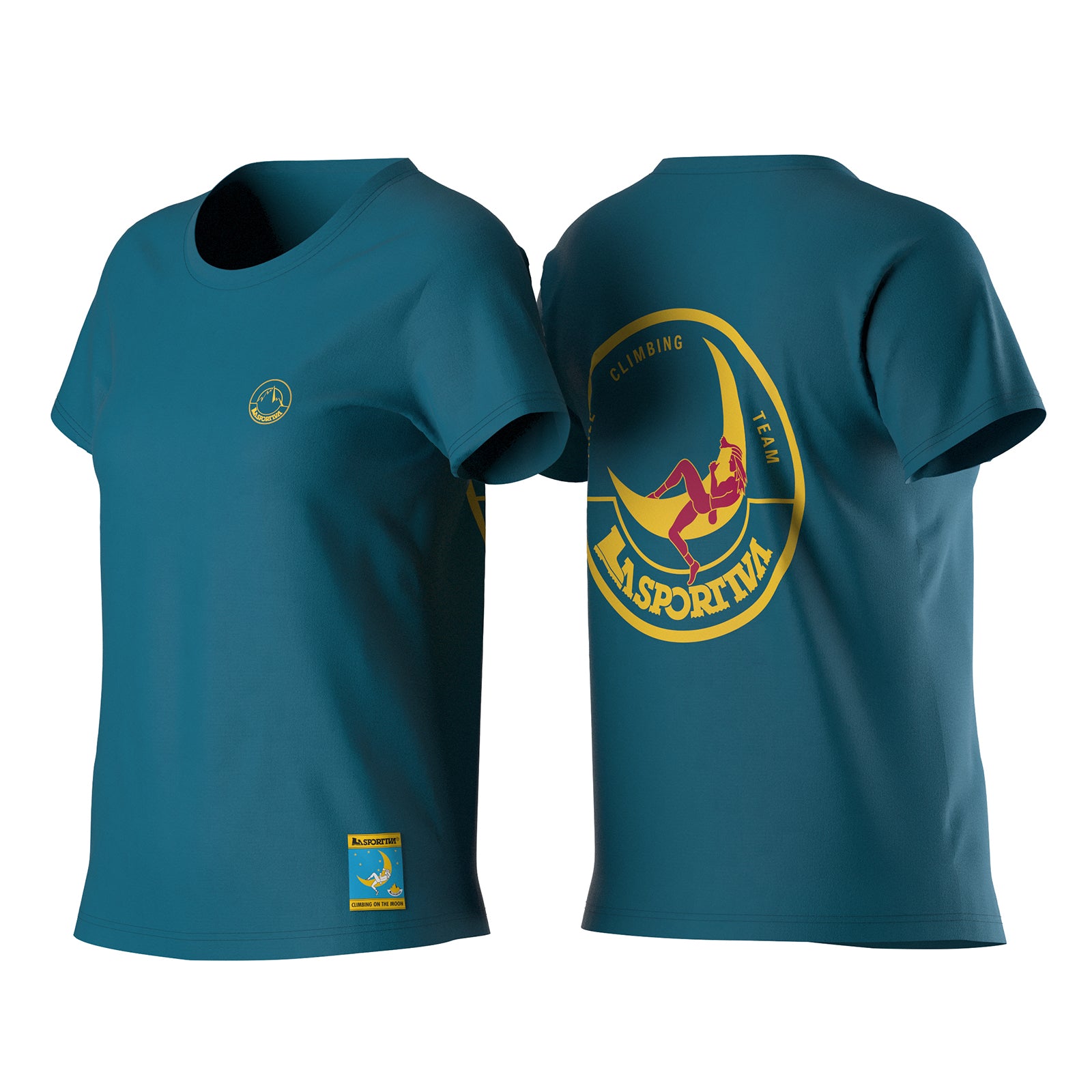 T-shirt d'escalade femme "Sur la lune" (2025) Turquese/Giallo Alt View #6
