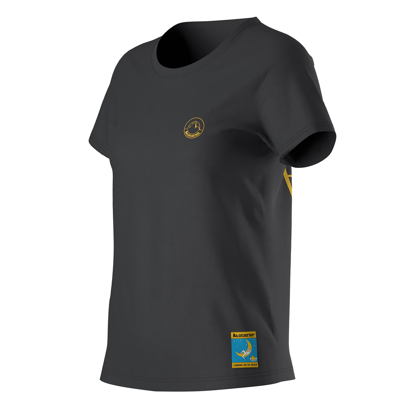 T-shirt d'escalade femme "Sur la lune" (2025) Carbone/Giallo Alt View #3
