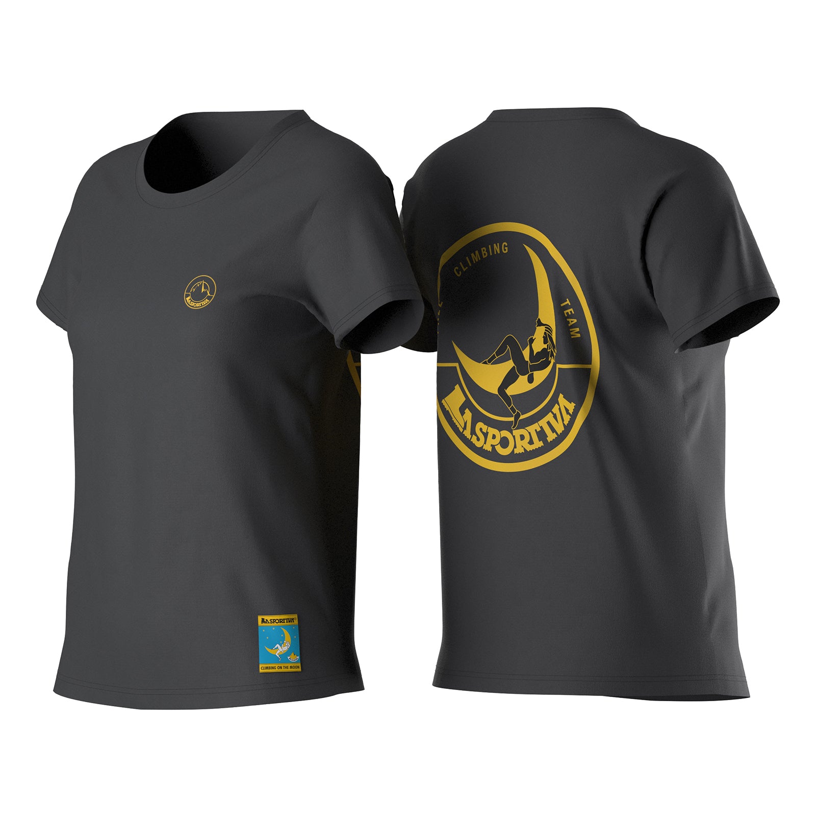 T-shirt d'escalade femme "Sur la lune" (2025) Carbone/Giallo Alt View #5
