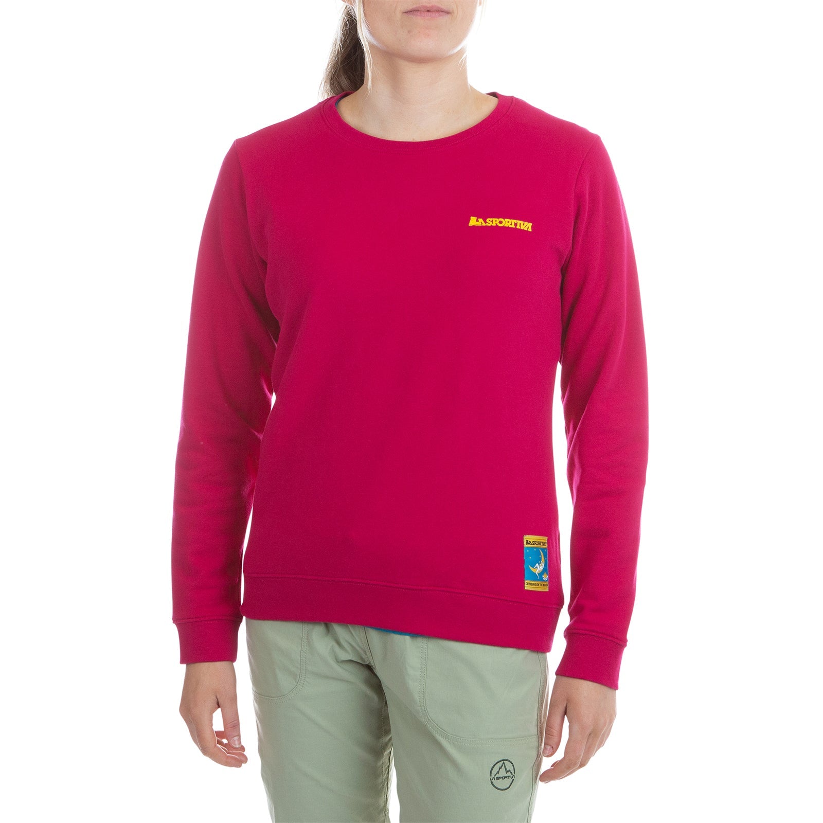 Climbing On The Moon Sweatshirt Women's (2025) Fucsia/Giallo