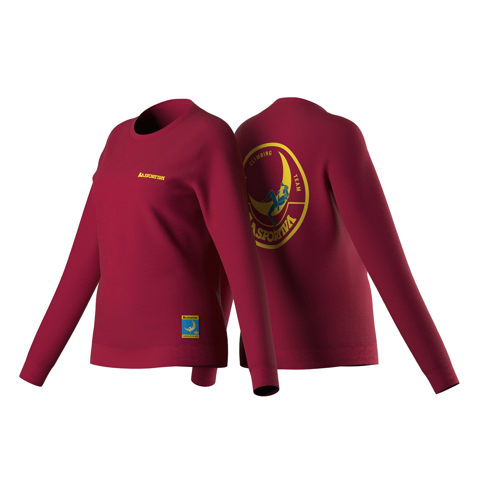 Sweat-shirt Femme "Escalade sur la Lune" (2025) Fucsia/Giallo Alt View #5
