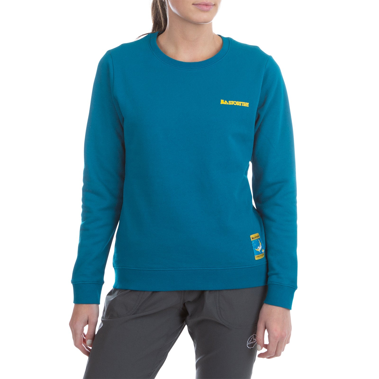 Climbing On The Moon Sweatshirt Women's (2025) Turchese/Giallo