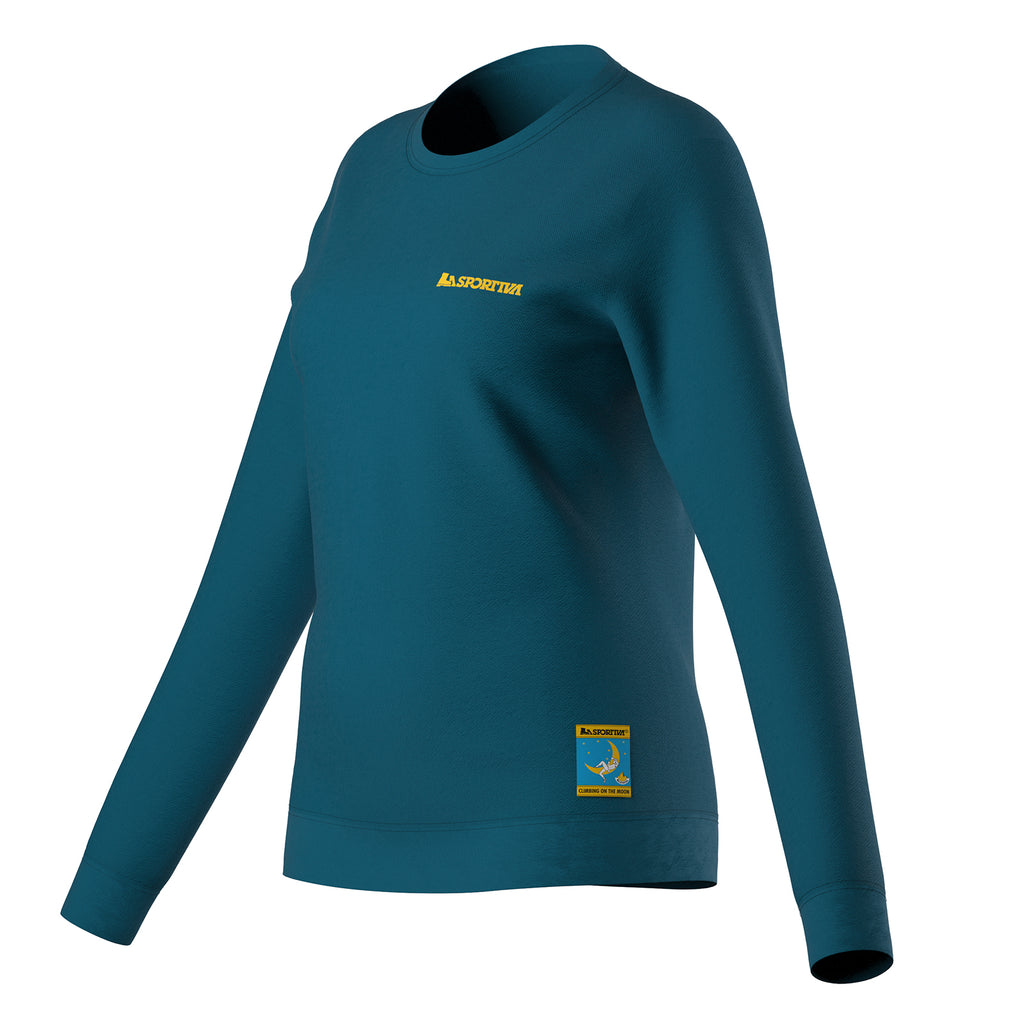 Climbing On The Moon Sweatshirt Women's (2025) Turchese/Giallo Alt View #3
