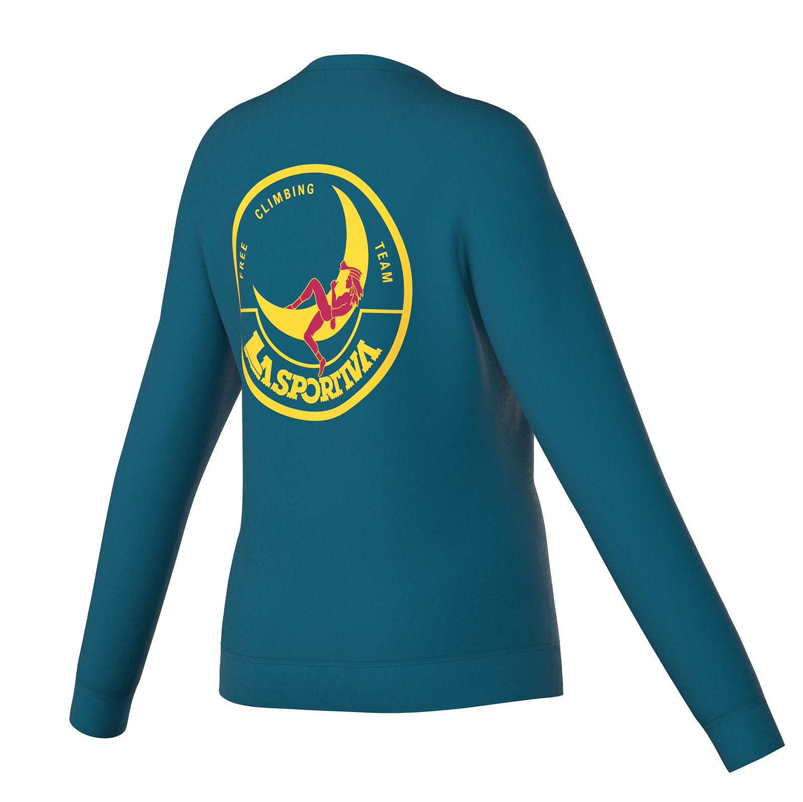 Climbing On The Moon Sweatshirt Women's (2025) Turchese/Giallo Alt View #4
