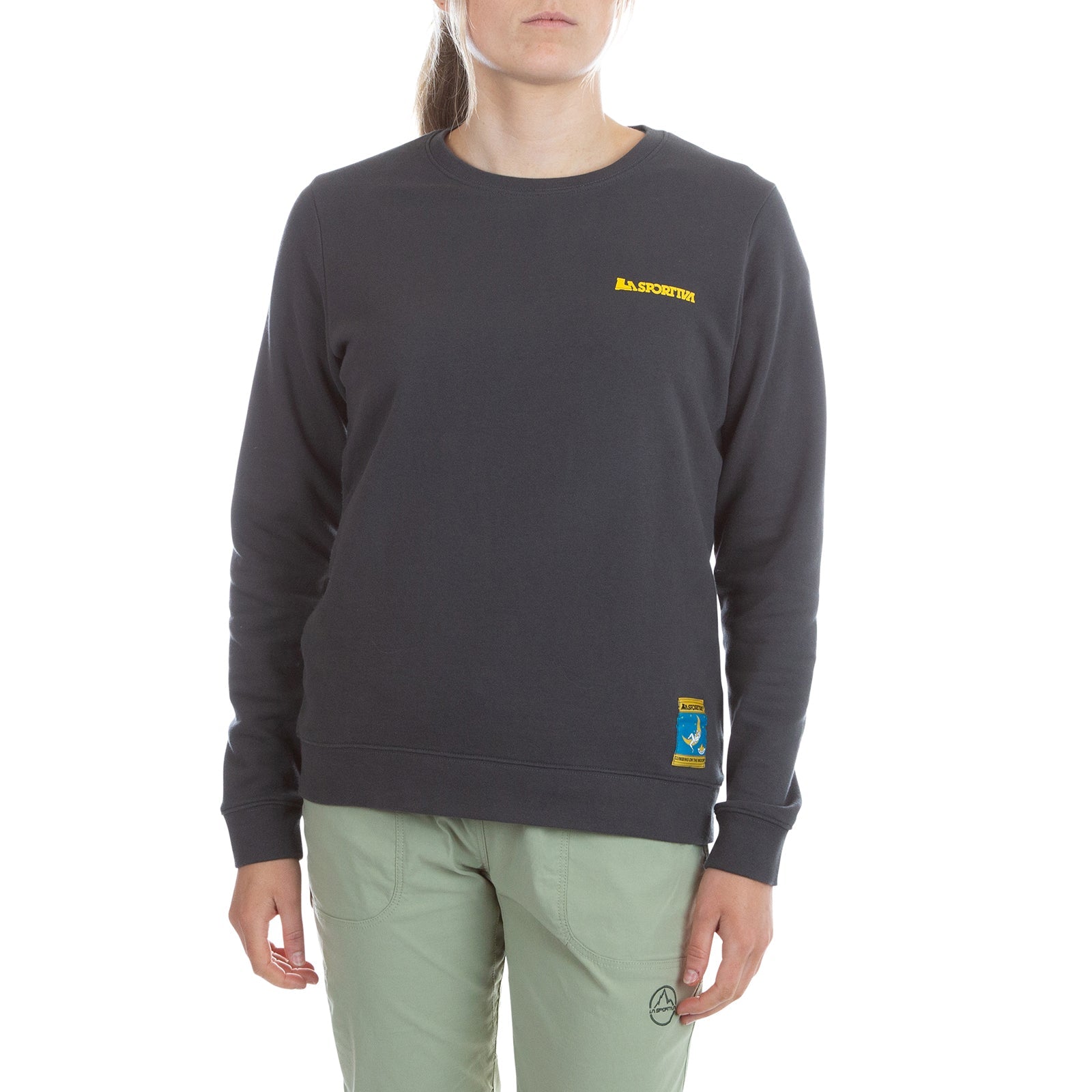 Climbing On The Moon Sweatshirt Women's (2025) Carbon/Giallo