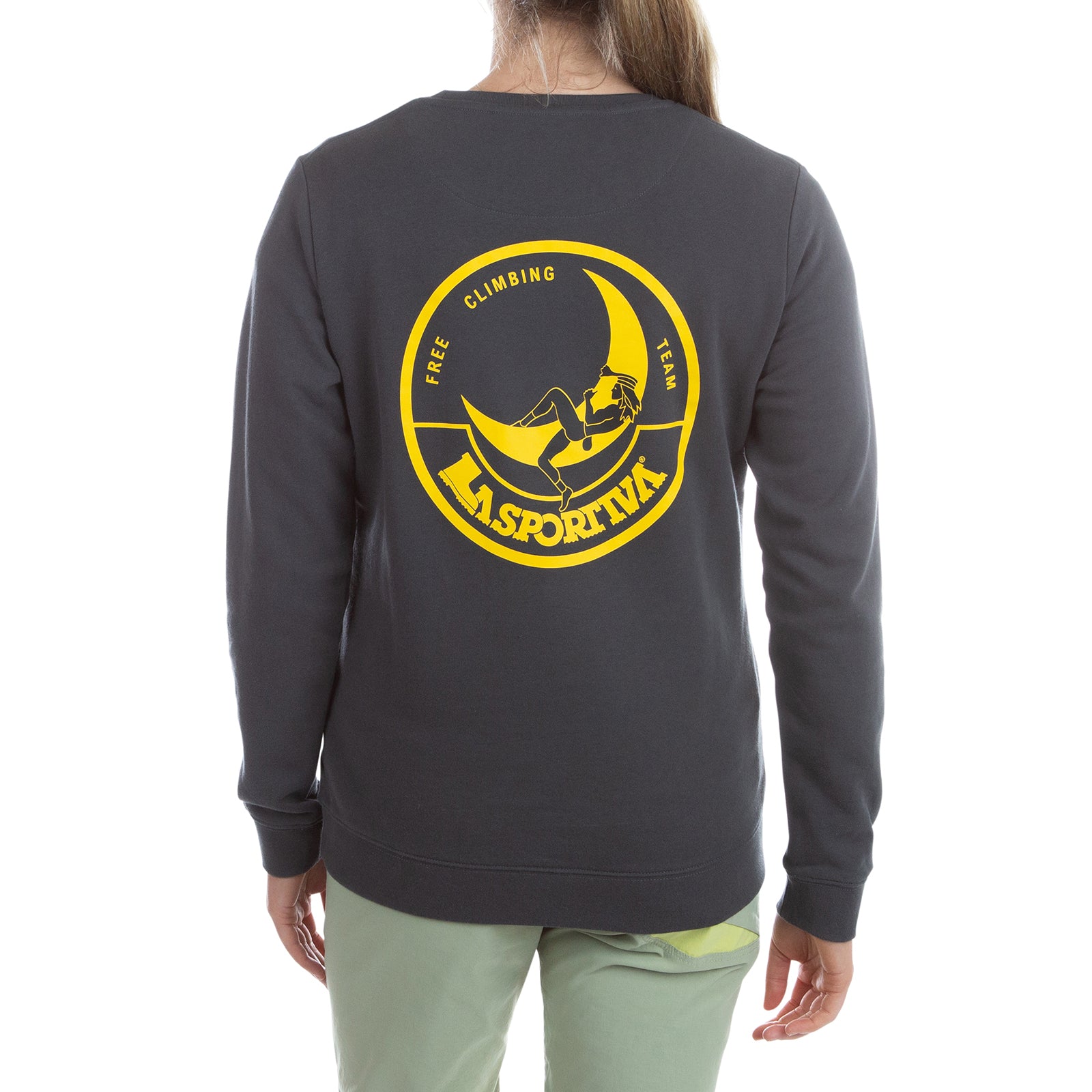 Sweat-shirt Femme "Escalade sur la Lune" (2025) Carbone/Giallo Alt View #2
