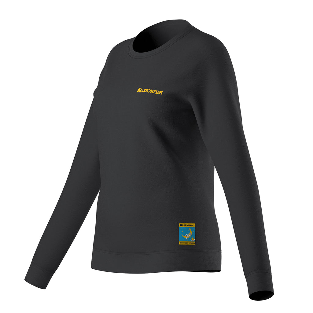 Sweat-shirt Femme "Escalade sur la Lune" (2025) Carbone/Giallo Alt View #3
