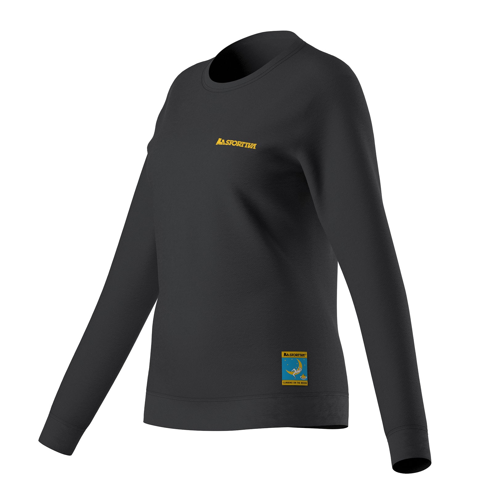 Sweat-shirt Femme "Escalade sur la Lune" (2025) Carbone/Giallo Alt View #3
