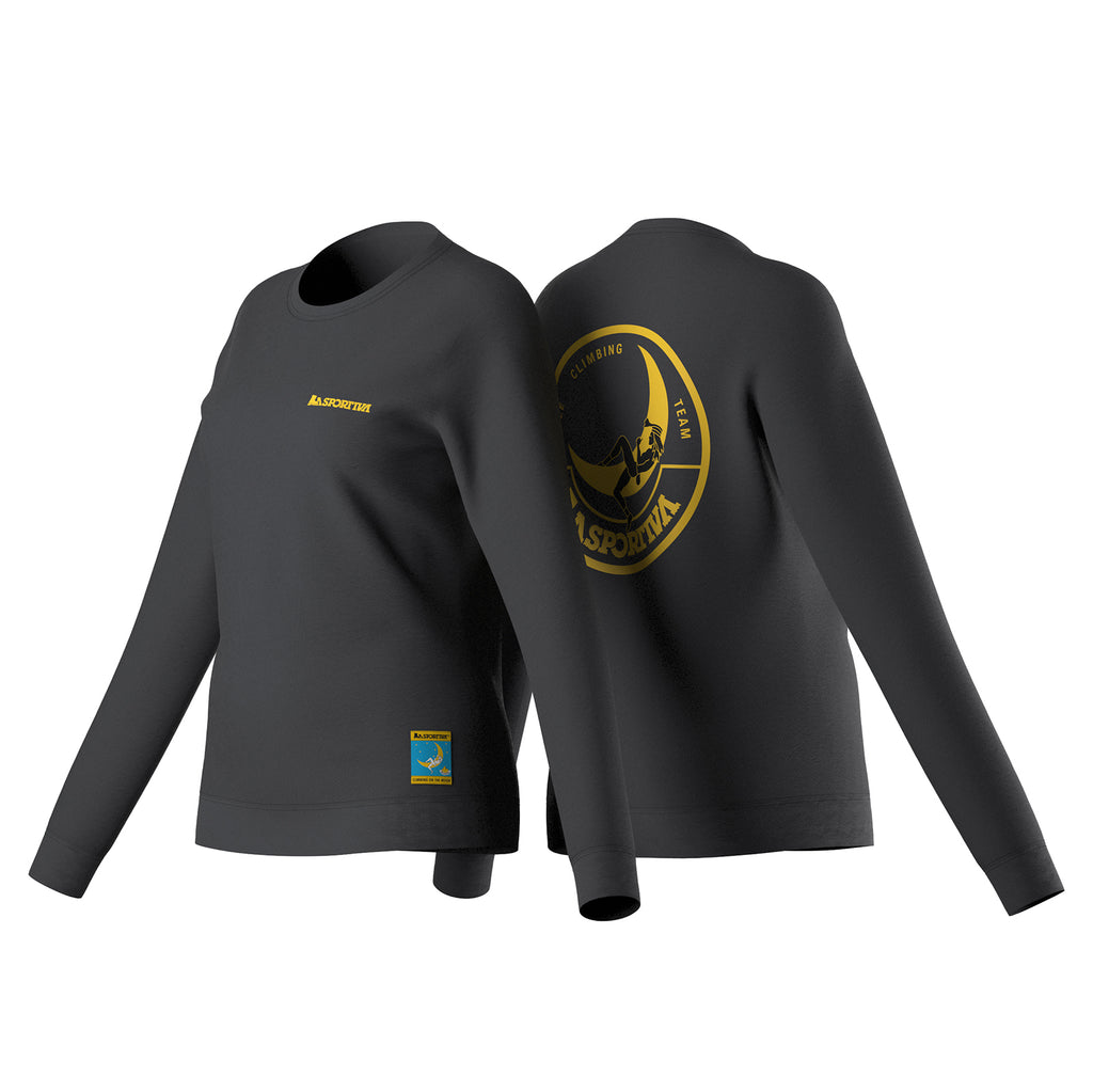 Sweat-shirt Femme "Escalade sur la Lune" (2025) Carbone/Giallo Alt View #5
