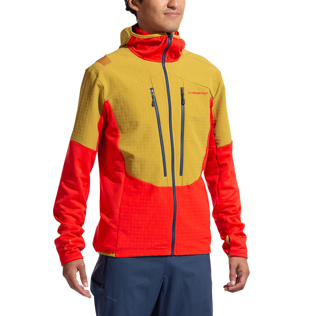 Sweat à capuche technique Session pour homme Savana/Mountain Red Alt View #1
