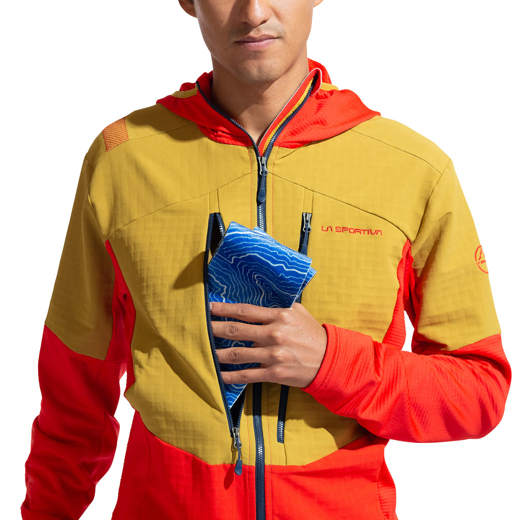 Sweat à capuche technique Session pour homme Savana/Mountain Red Alt View #3
