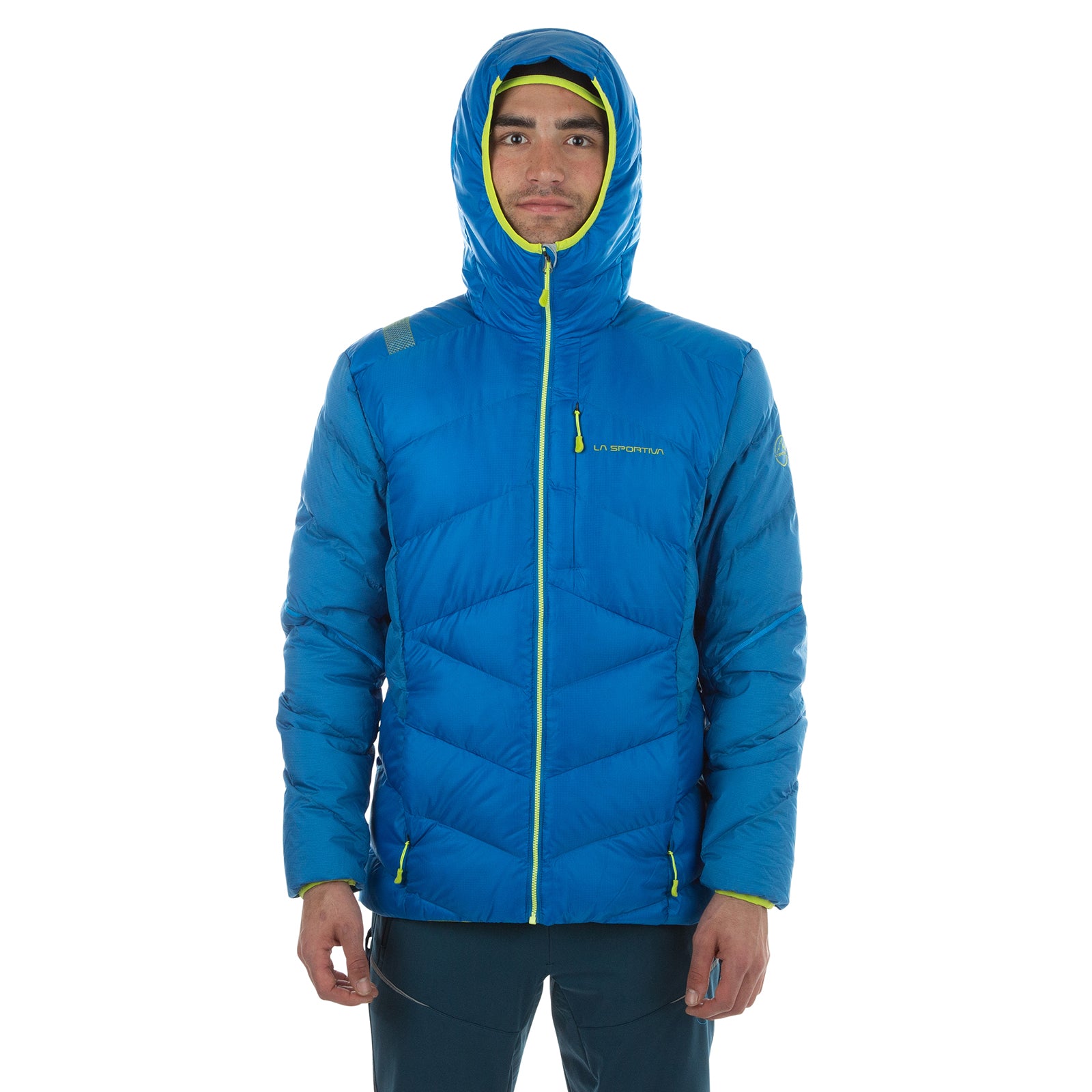 Bivouac Down Jacket Men's Electric Blue/Lime Punch Alt View #3
