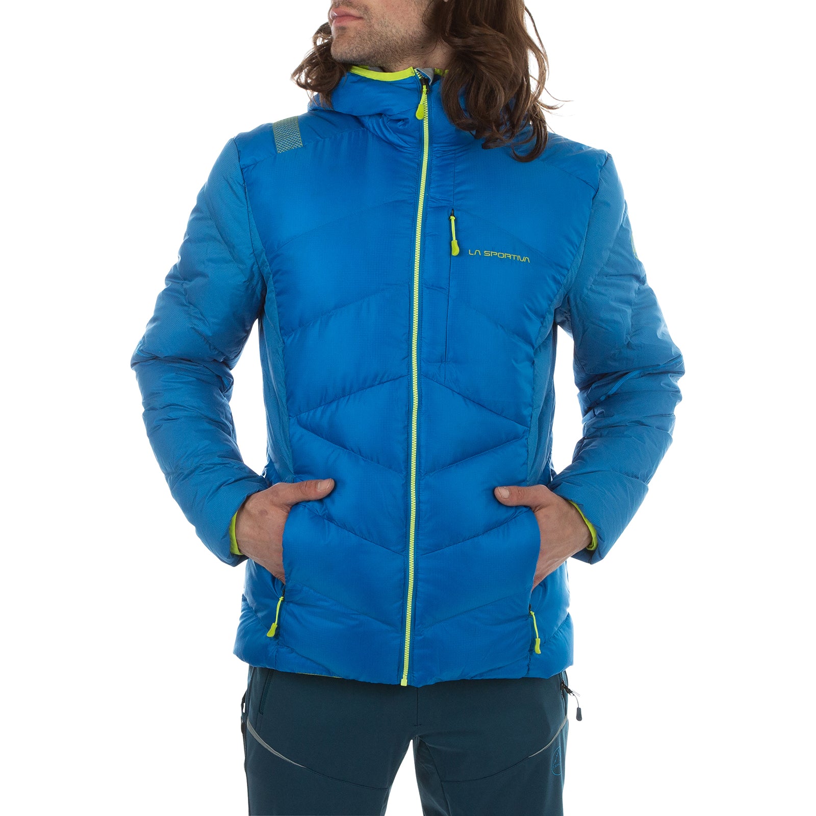 Bivouac Down Jacket Men's Electric Blue/Lime Punch Alt View #7
