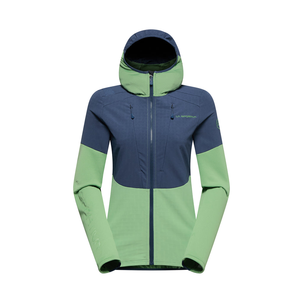 Sweat à capuche technique Session pour femmes Night Sky/Aspen Green Alt View #3
