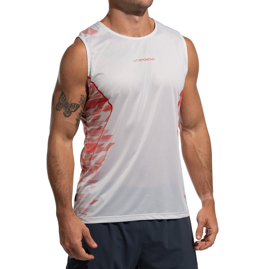 Pacer Tank Men's Chalk/Mountain Red Alt View #1
