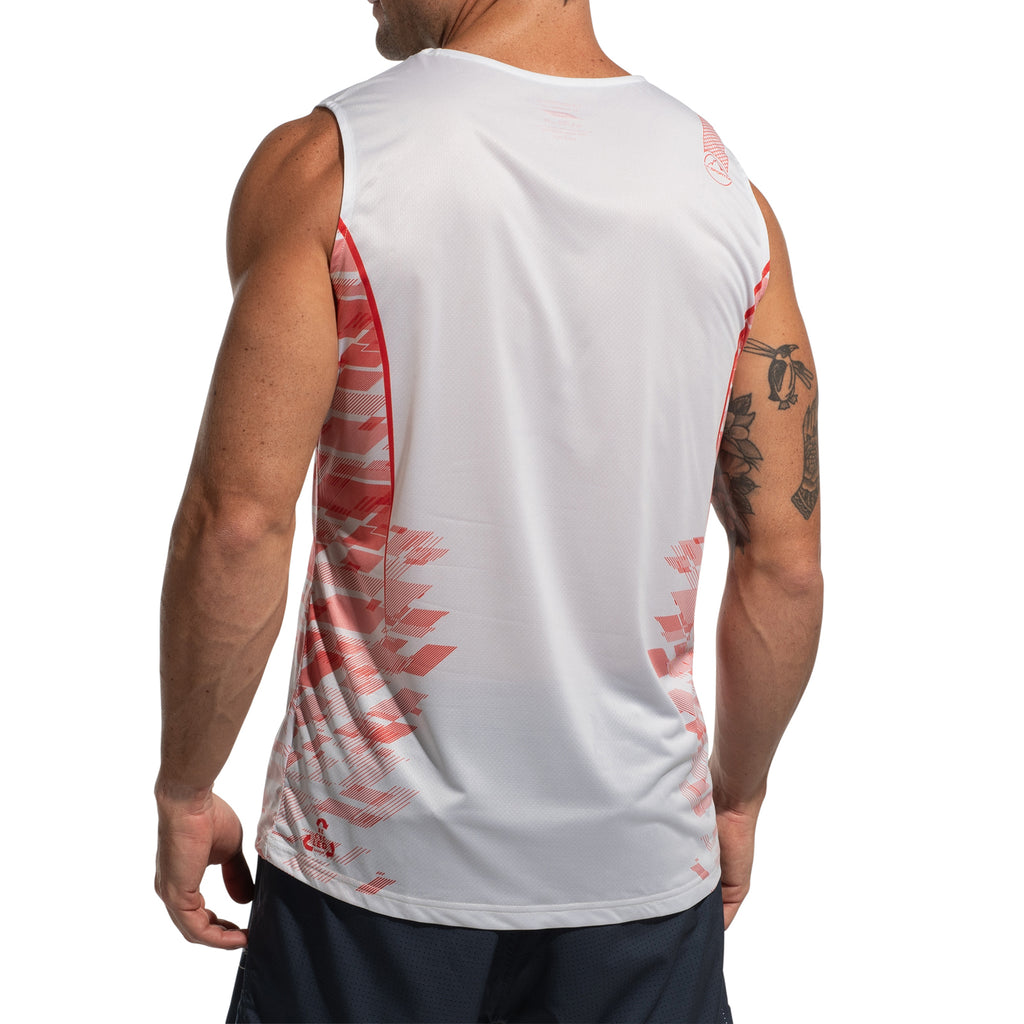Pacer Tank Men's Chalk/Mountain Red Alt View #2
