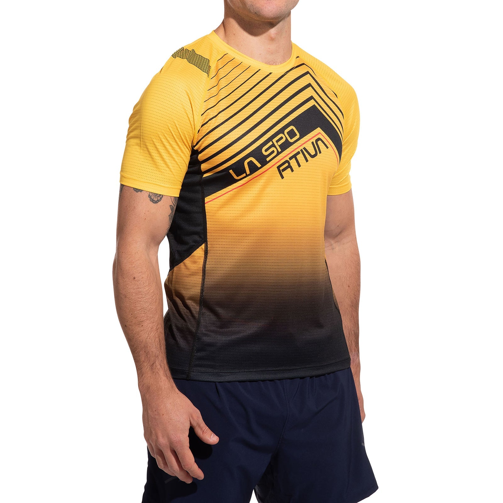 T-shirt Wave pour homme Jaune/Noir