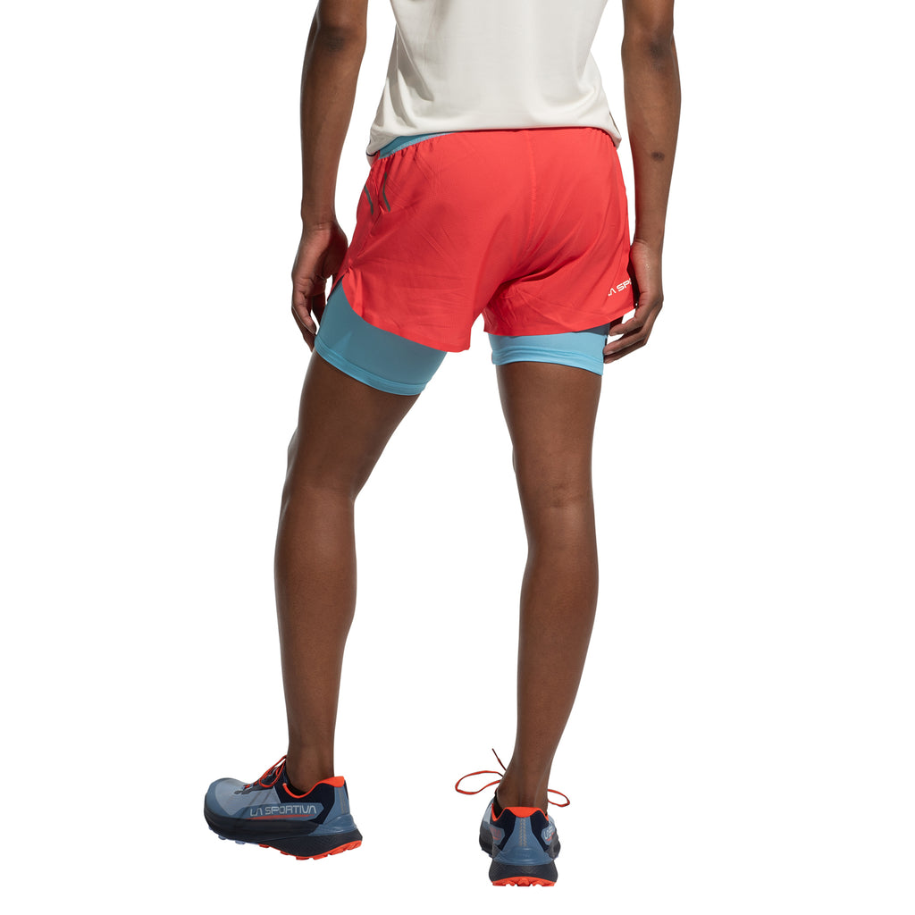 Short de course ultra longue distance pour femmes Hibiscus/Blanc Alt View #2
