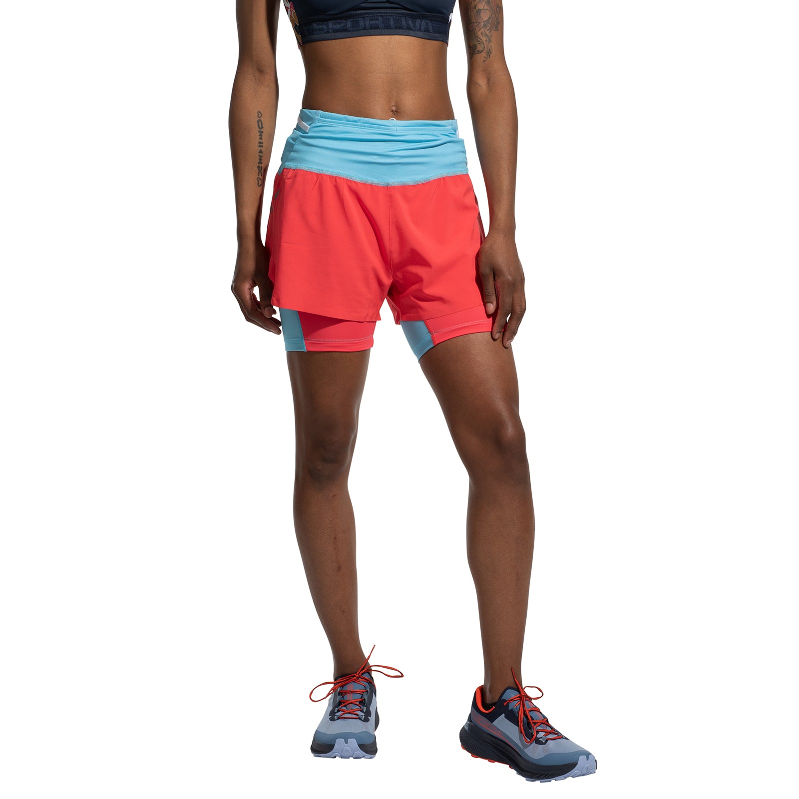 Short de course ultra longue distance pour femmes Hibiscus/Blanc Alt View #3
