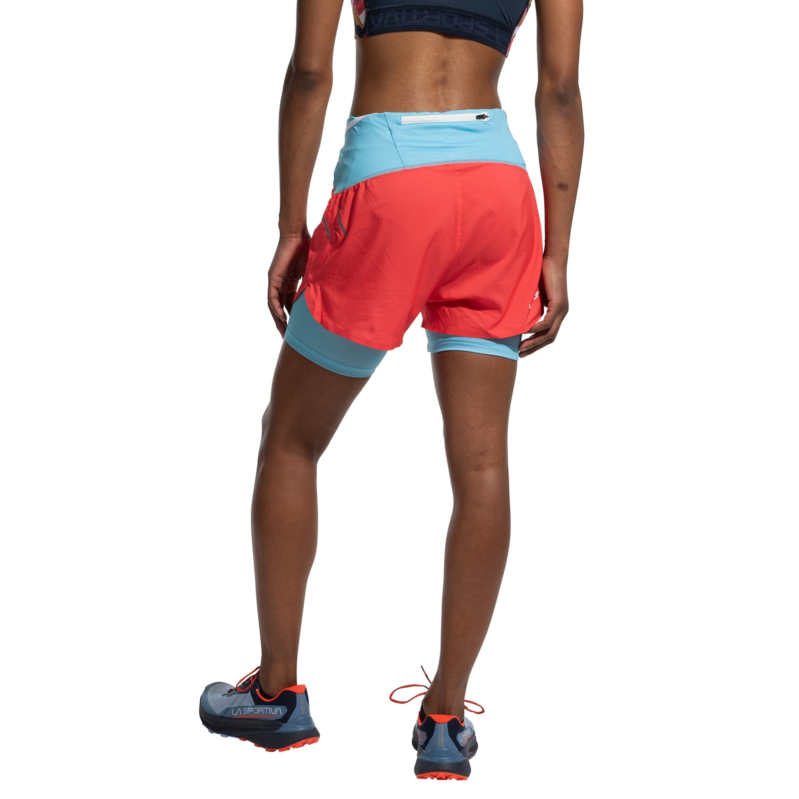 Short de course ultra longue distance pour femmes Hibiscus/Blanc Alt View #4
