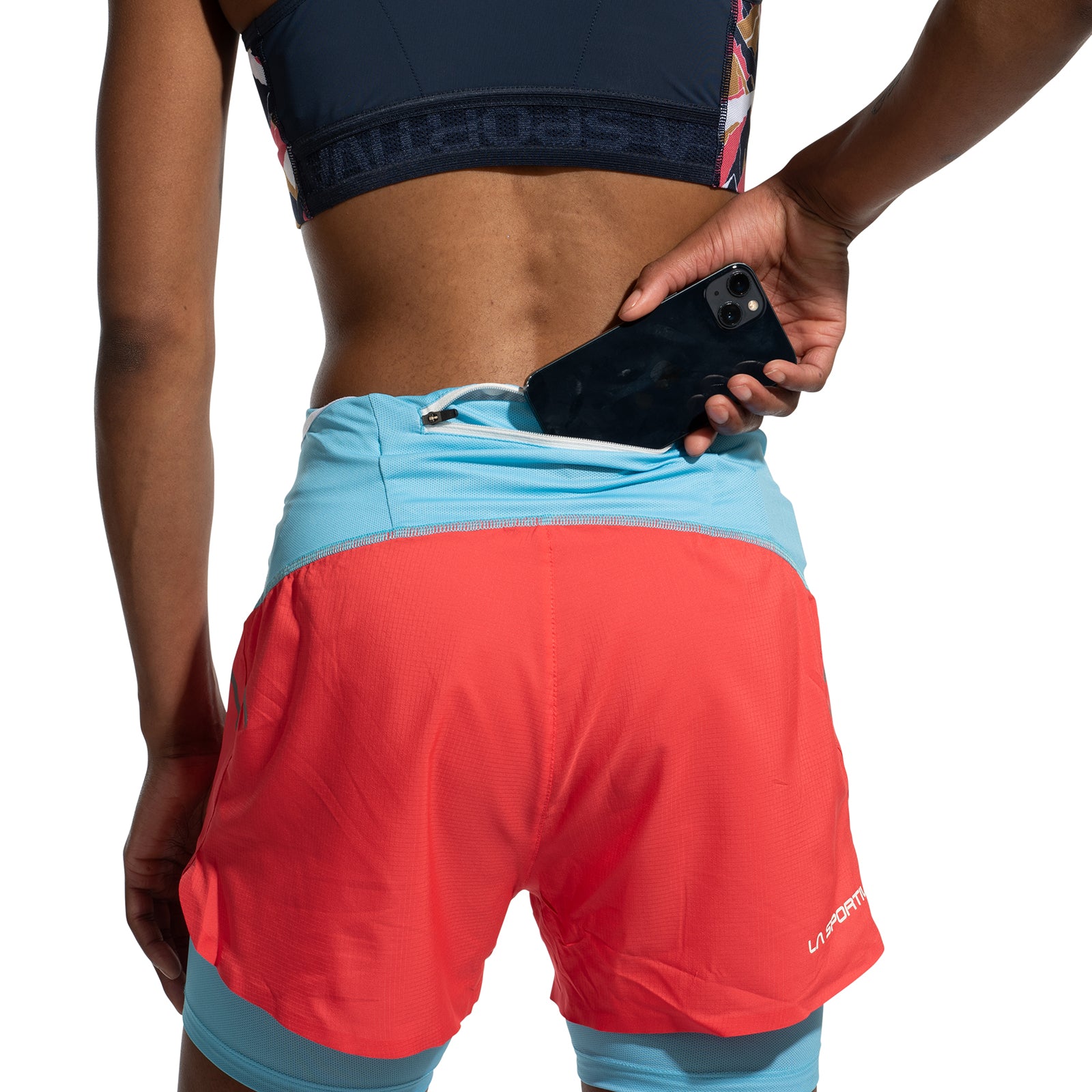Short de course ultra longue distance pour femmes Hibiscus/Blanc Alt View #7
