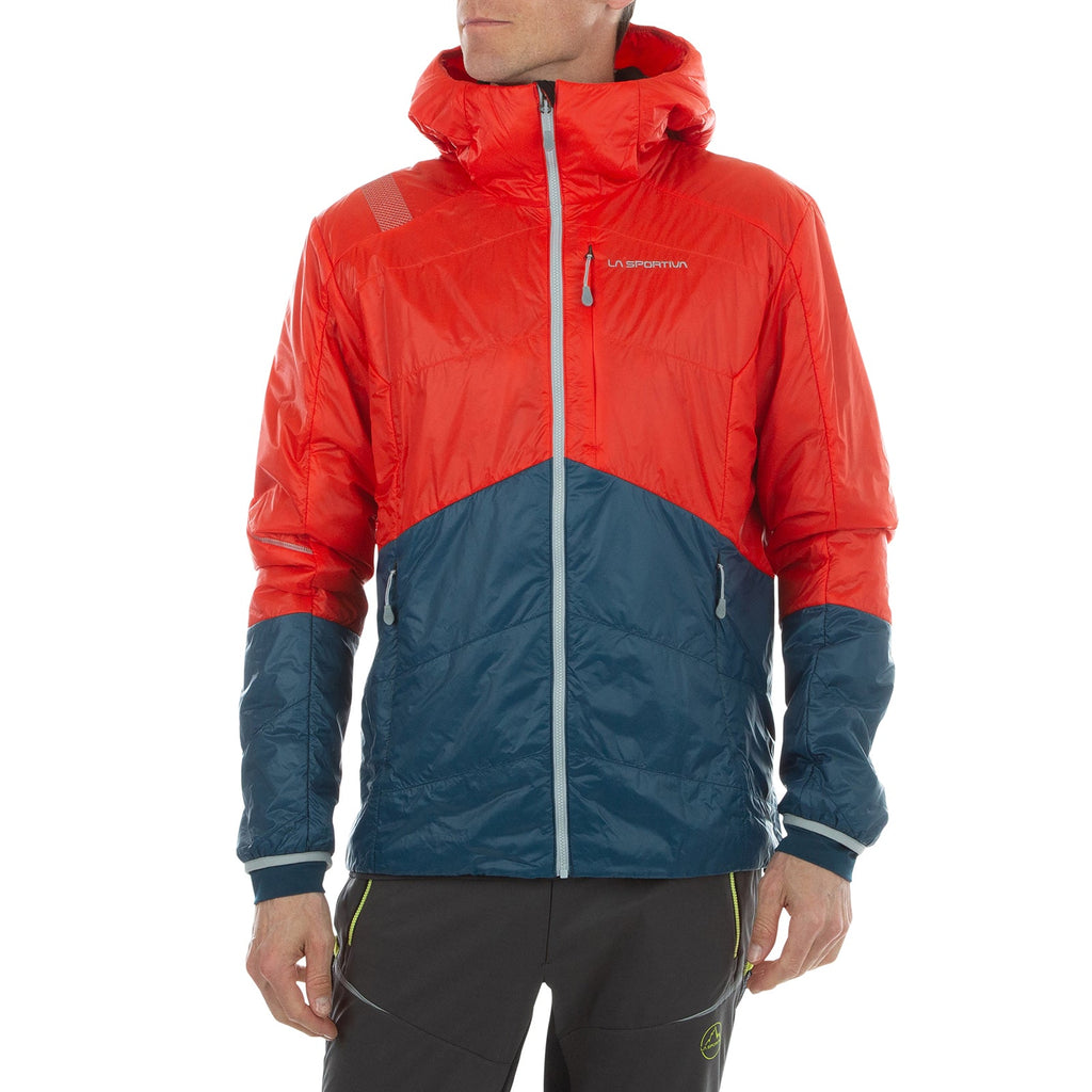 Guide alpin Primaloft Hoody Homme (2024) Coquelicot/Bleu orage Alt View #1
