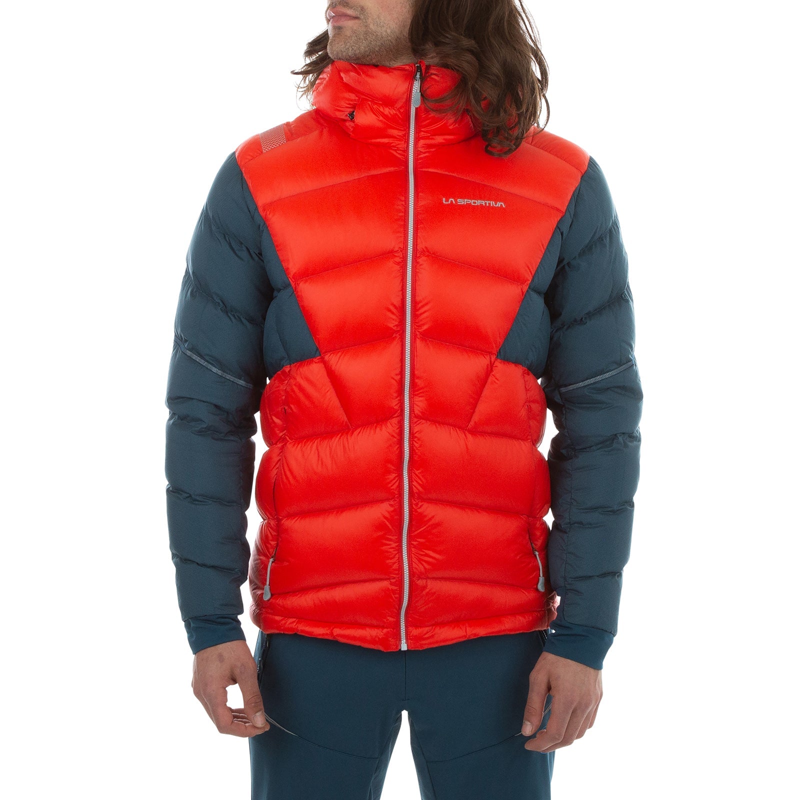 Supercouloir 1000 Down Jacket Men's Poppy/Storm Blue Alt View #1
