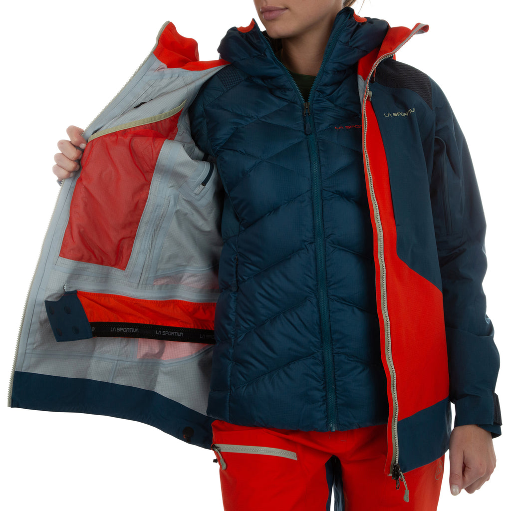 Supercouloir GTX Pro Jacket Women's (2024) Cherry Tomato/Storm Blue Alt View #12
