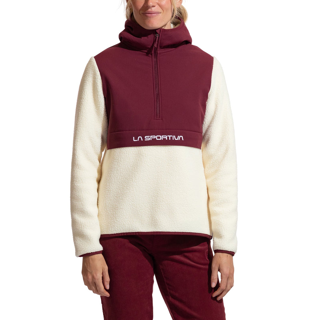 Sweat à capuche Guidance Sherpa pour femmes Chalk/Redwood Alt View #1
