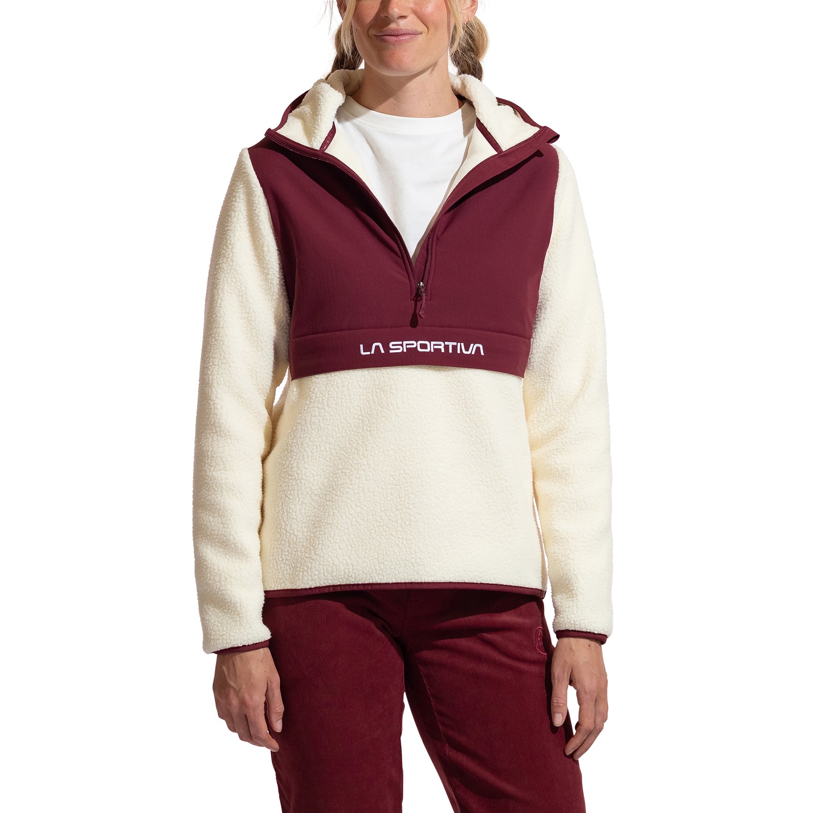 Sweat à capuche Guidance Sherpa pour femmes Chalk/Redwood Alt View #5
