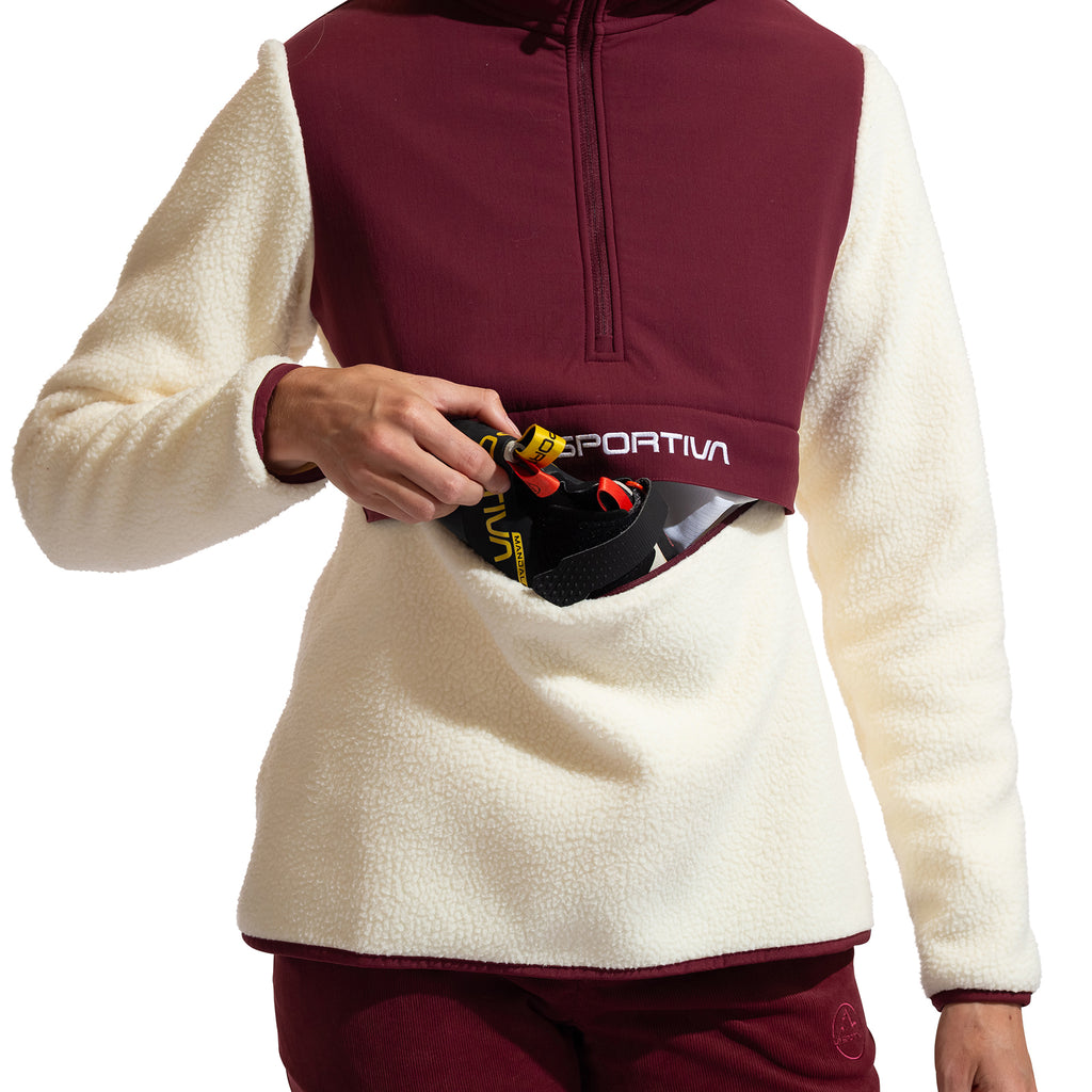 Sweat à capuche Guidance Sherpa pour femmes Chalk/Redwood Alt View #6
