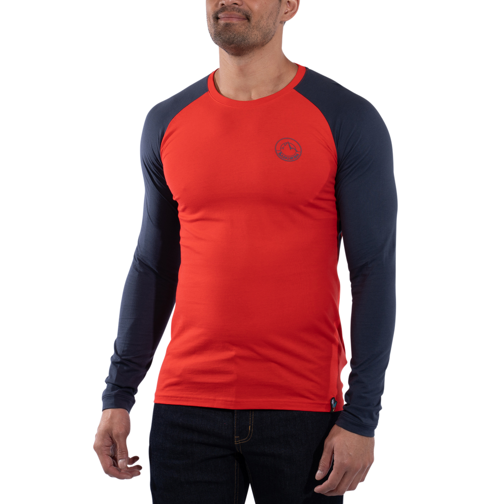 Circle Logo Long Sleeve Men's Mountain Red/Night Sky Alt View #1
