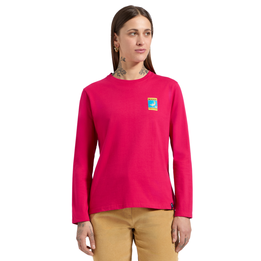 T-shirt à manches longues Moon Climb pour femmes Azalea/Redwood Alt View #3
